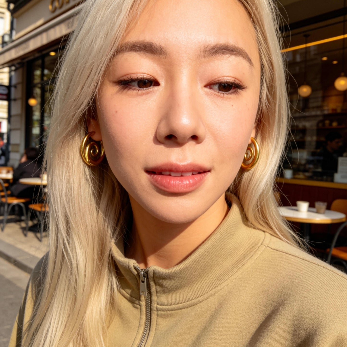 Gold Swirl Hoop Earrings