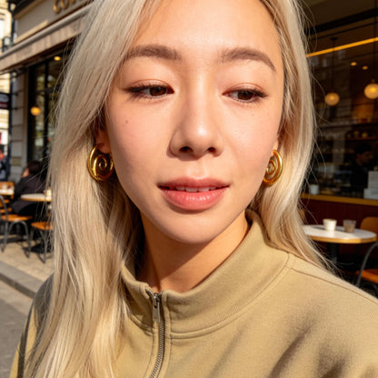 Gold Swirl Hoop Earrings