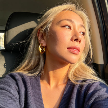 Gold Swirl Hoop Earrings