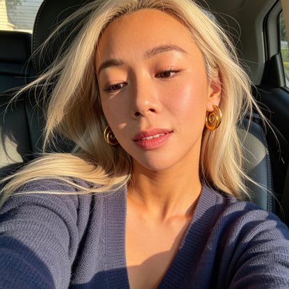 Gold Swirl Hoop Earrings