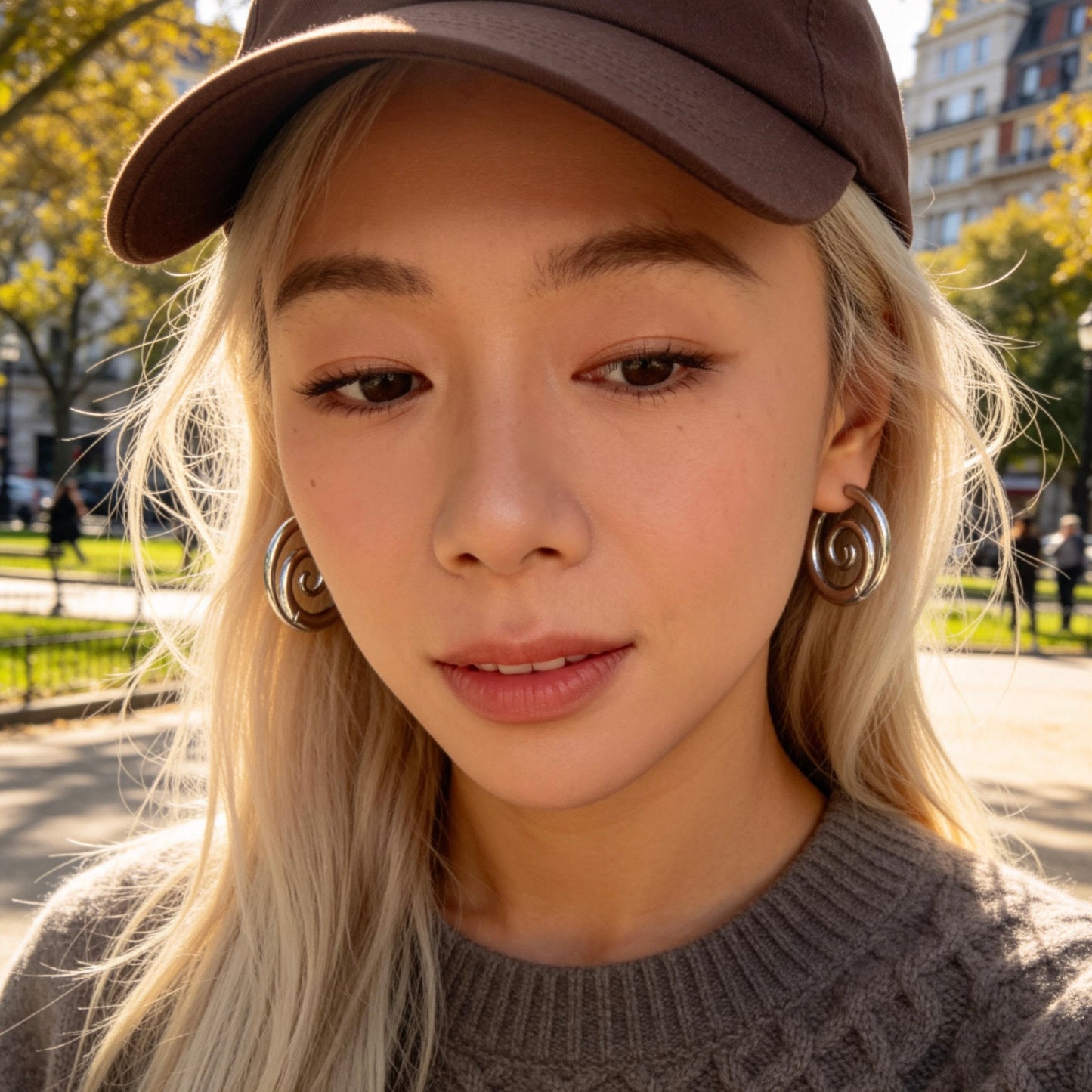 Silver Swirl Hoop Earrings