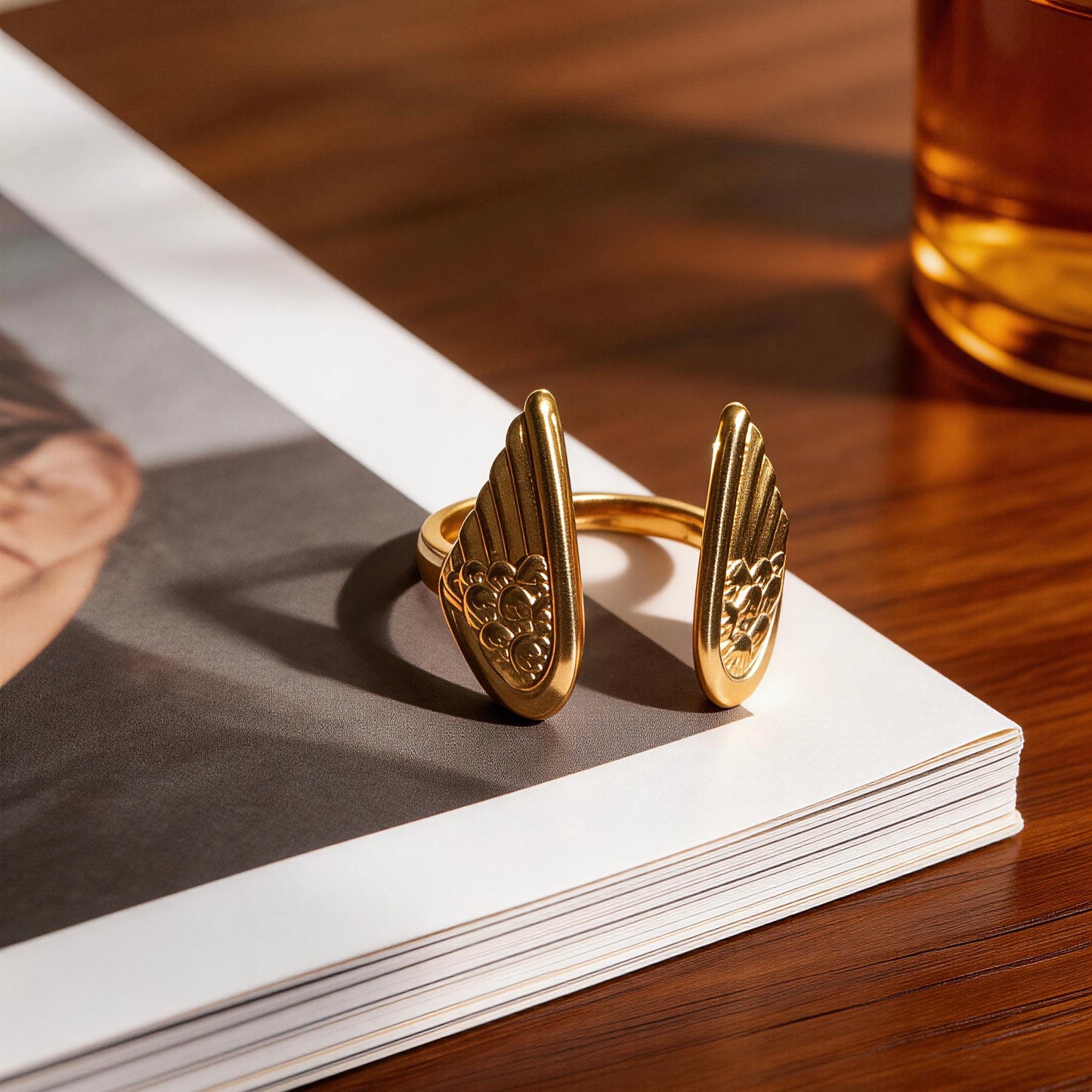 Vintage Wing Adjustable Statement Ring