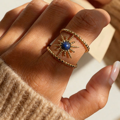 Vintage Celestial Lapis Open Ring
