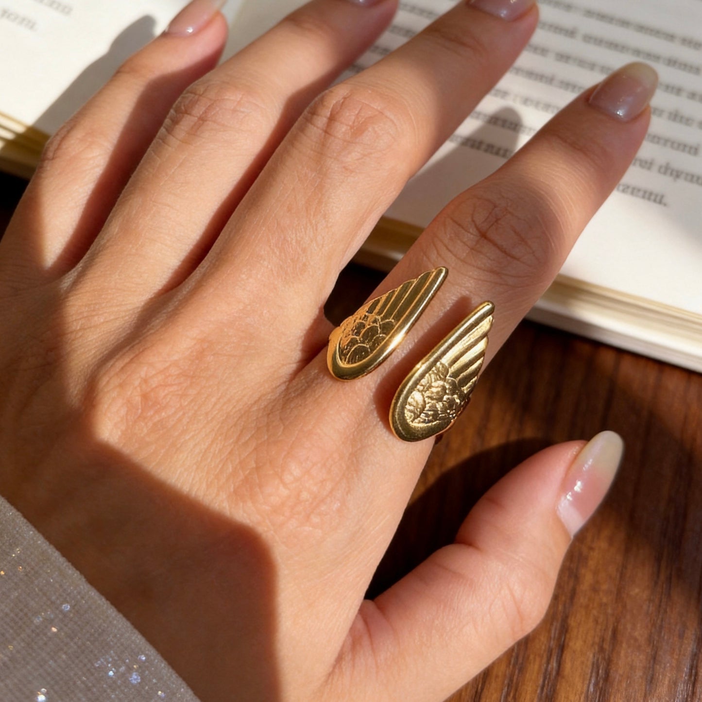 Vintage Wing Adjustable Statement Ring