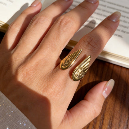 Vintage Wing Adjustable Statement Ring