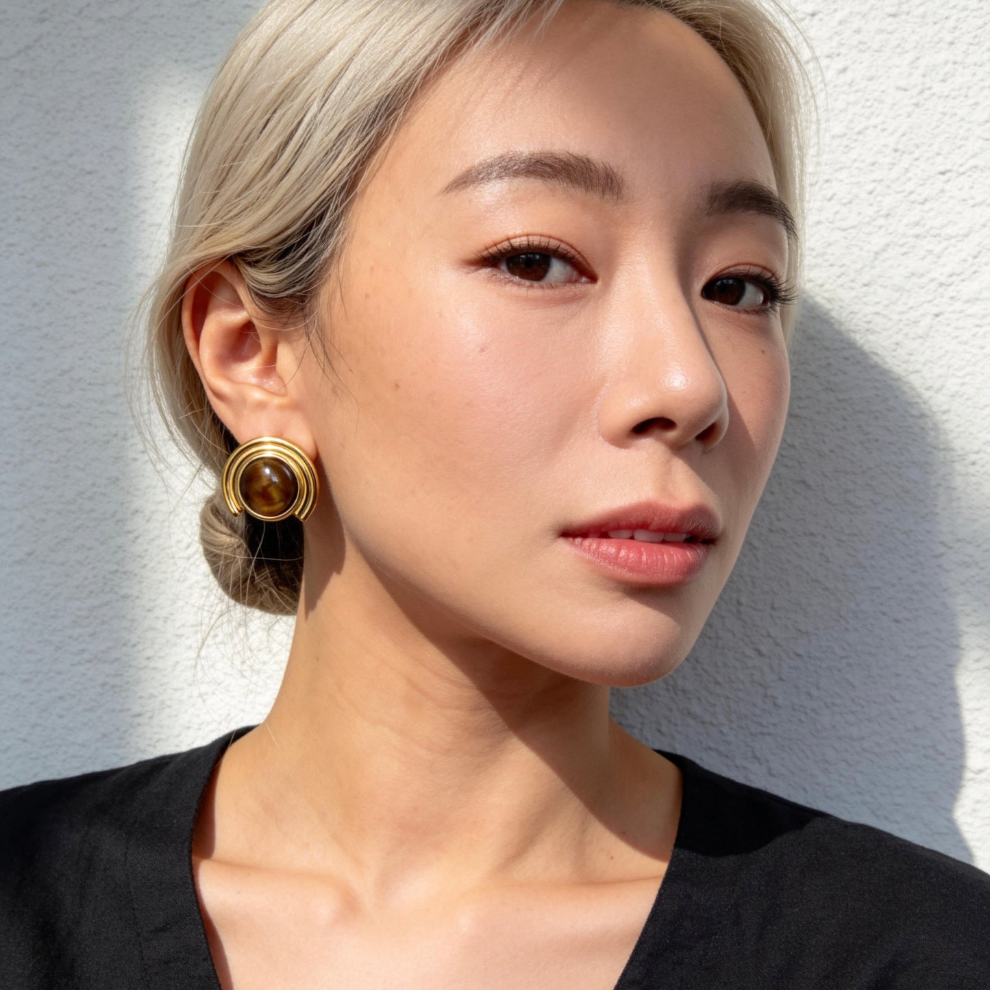 Arc Tiger Eye Earrings