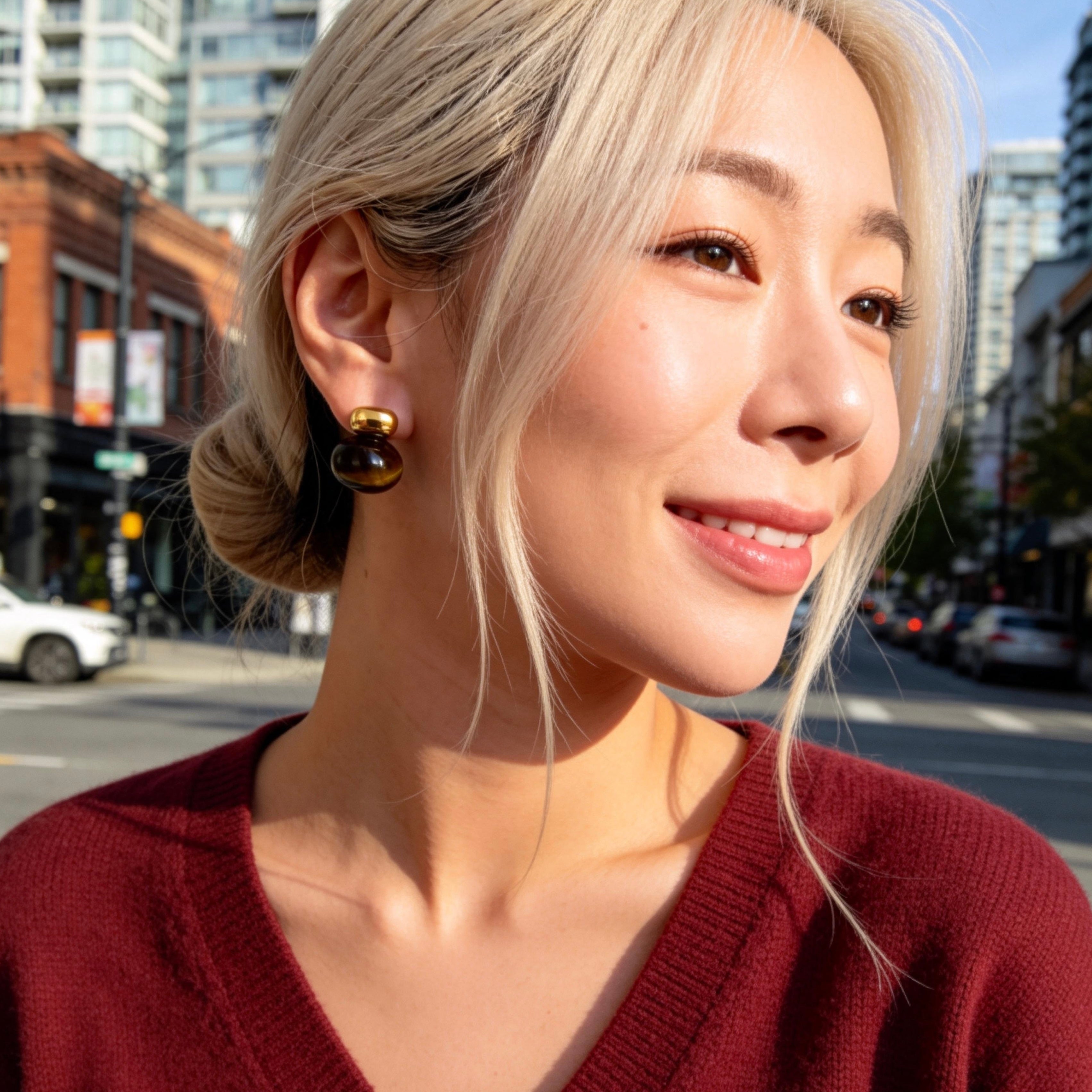 Tiger Eye Gold Studs