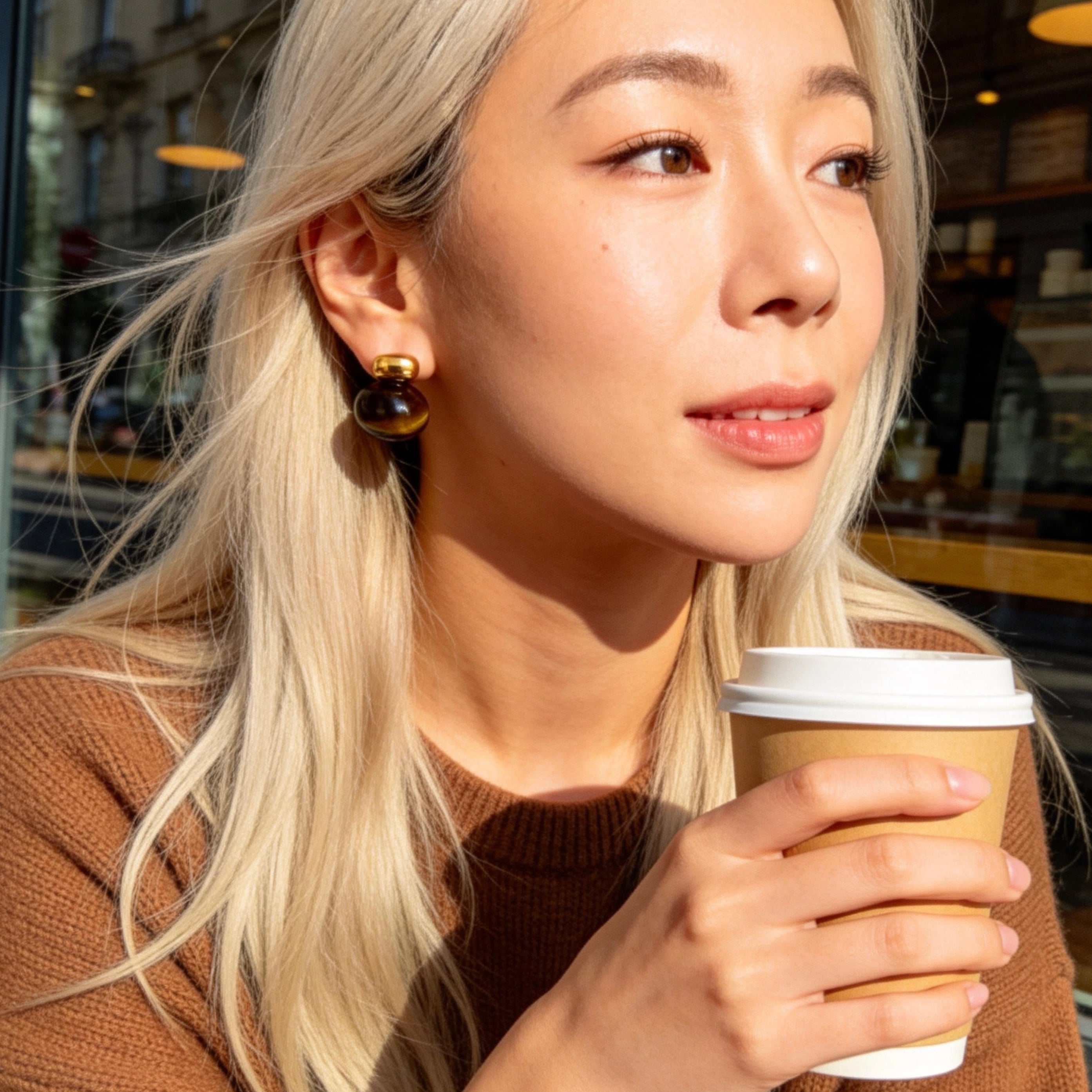 Tiger Eye Statement Earring Series