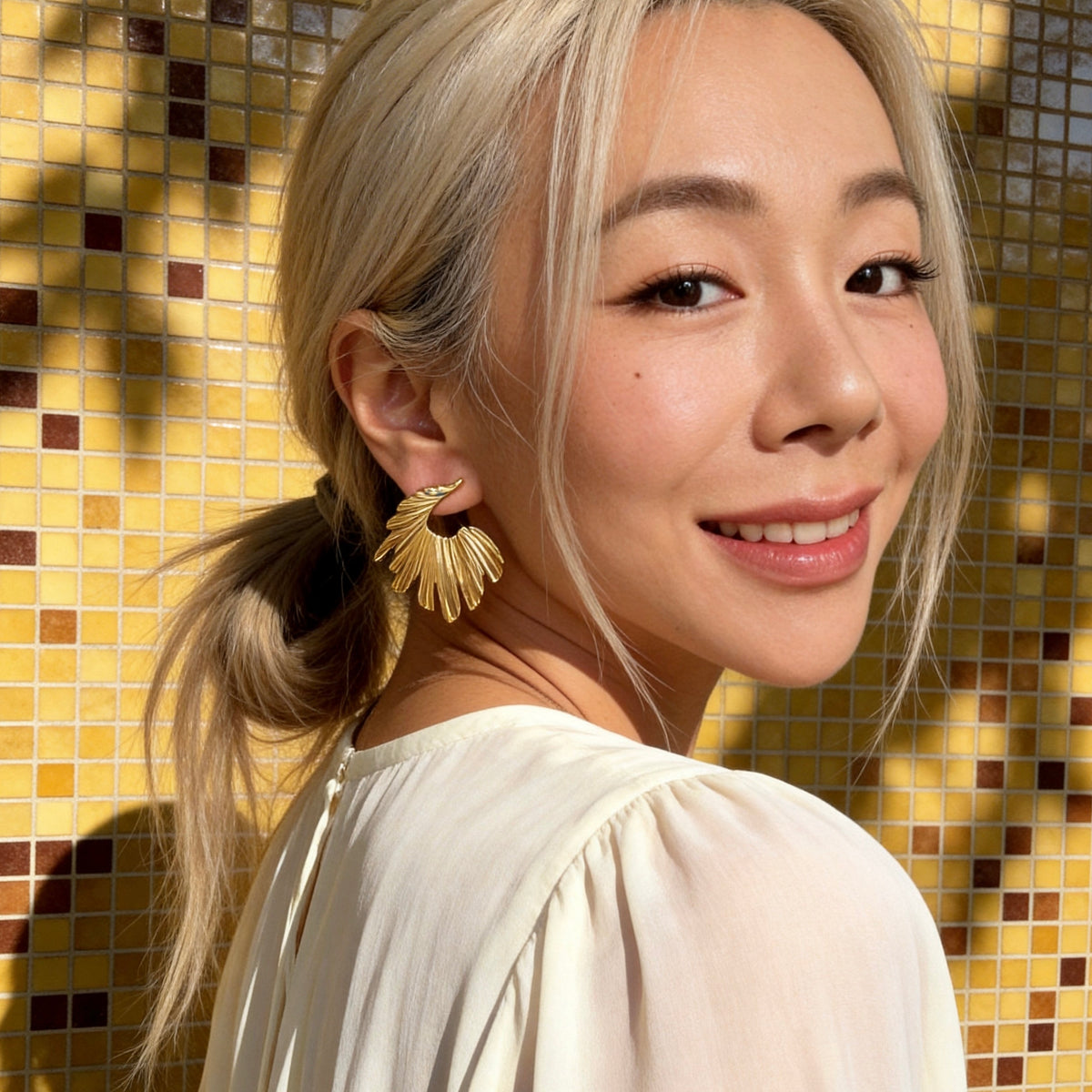 Golden Wing Statement Drop Earrings