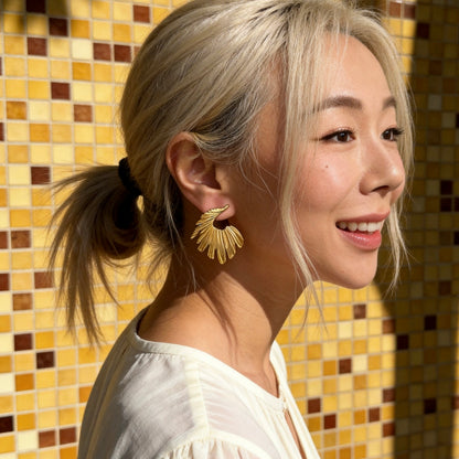 Golden Wing Statement Drop Earrings