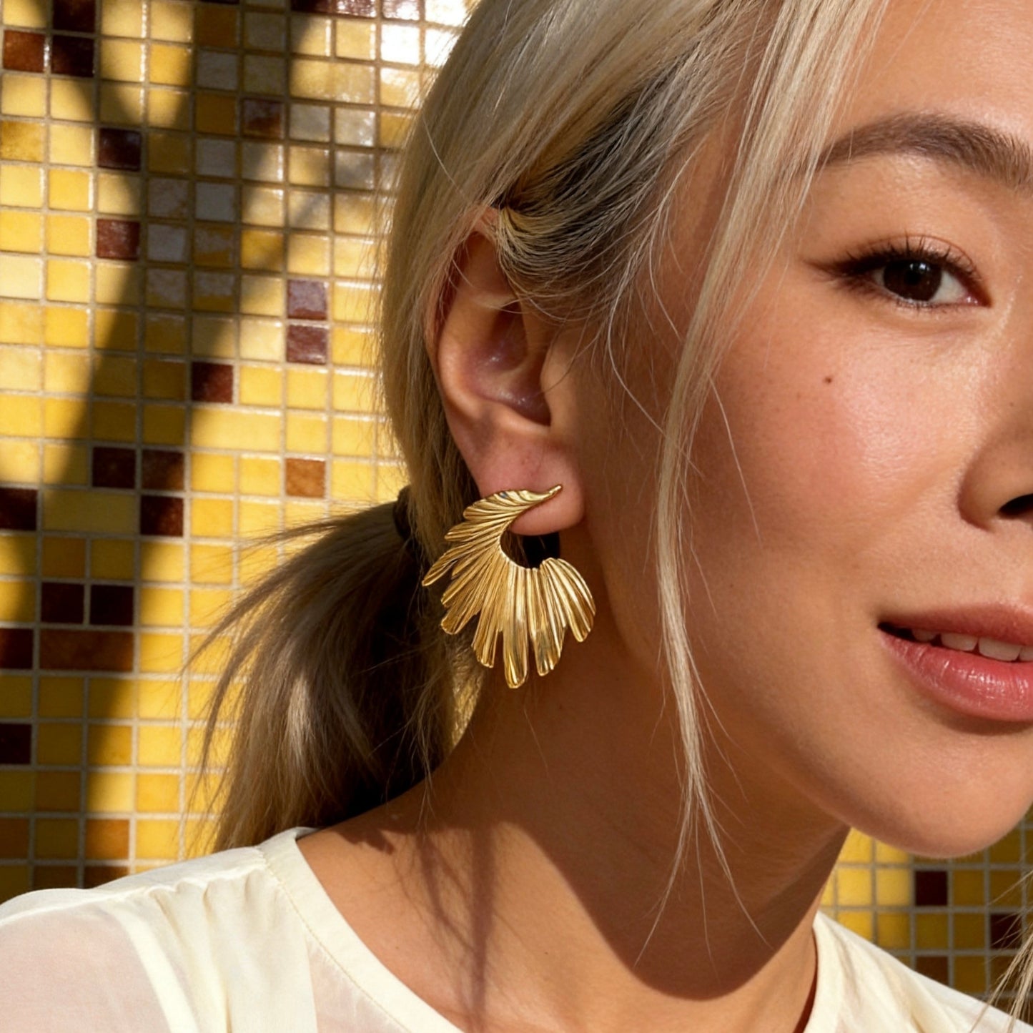 Golden Wing Statement Drop Earrings