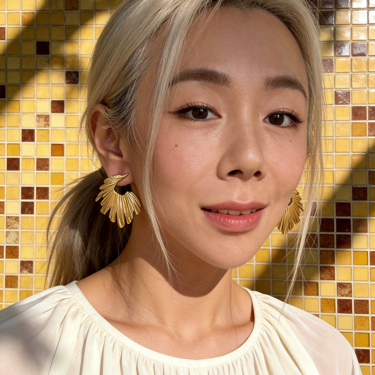 Golden Wing Statement Drop Earrings