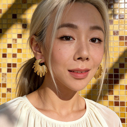 Golden Wing Statement Drop Earrings