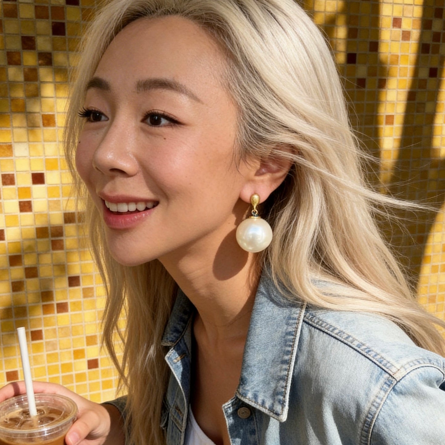 Oversized Pearl Drop Statement Earrings