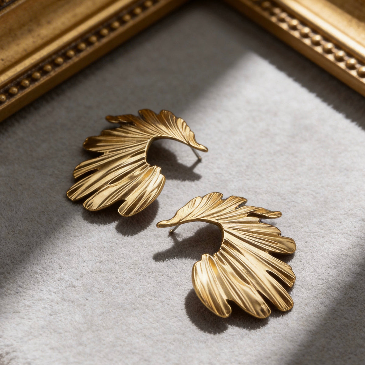 Golden Wing Statement Drop Earrings