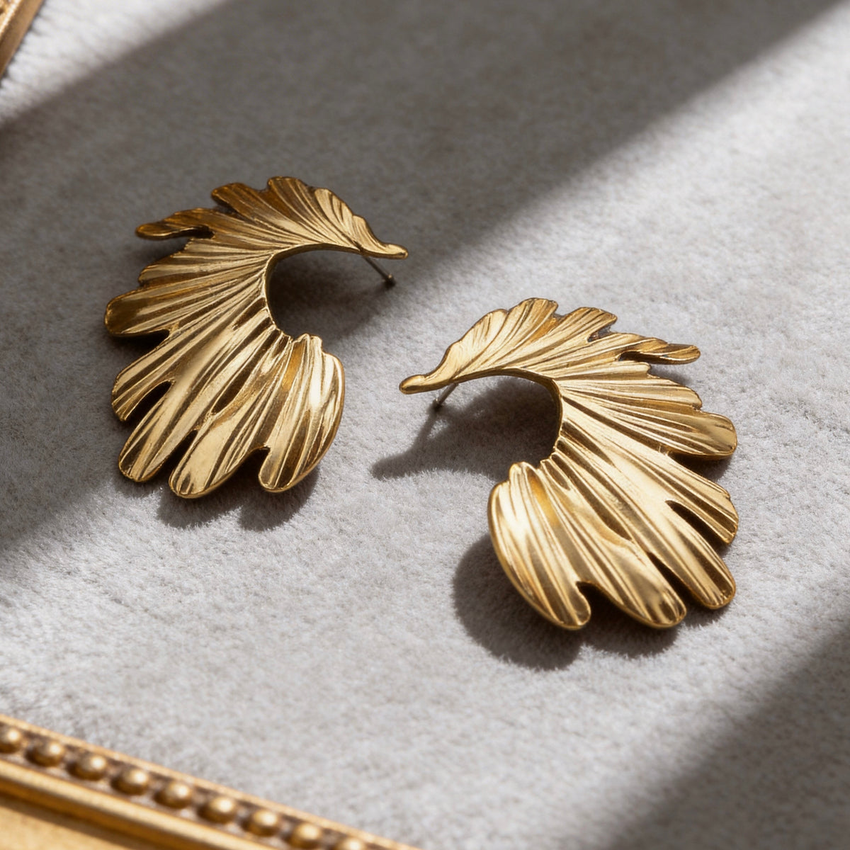 Golden Wing Statement Drop Earrings