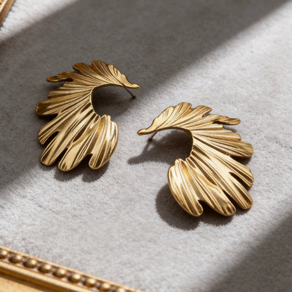Golden Wing Statement Drop Earrings