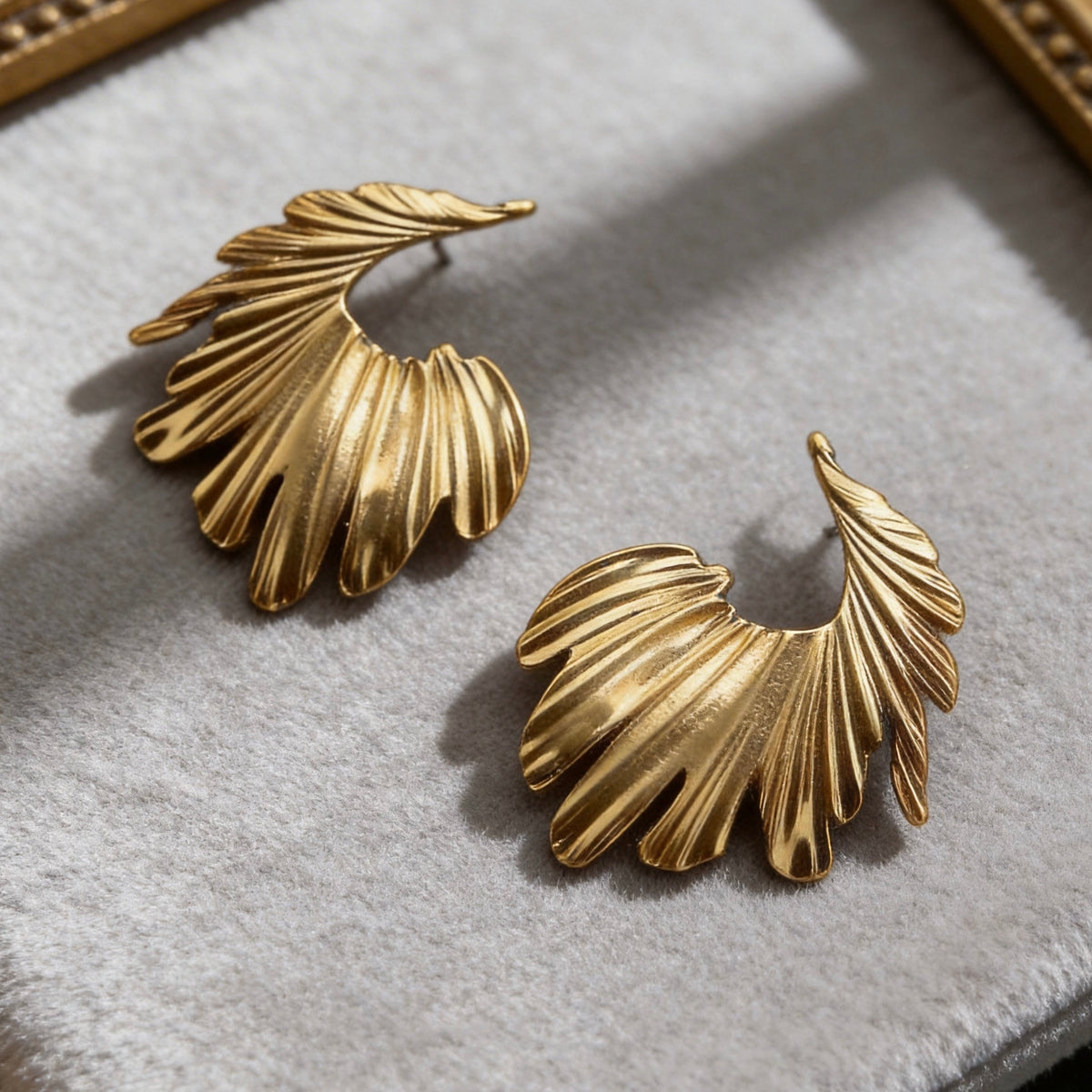 Golden Wing Statement Drop Earrings