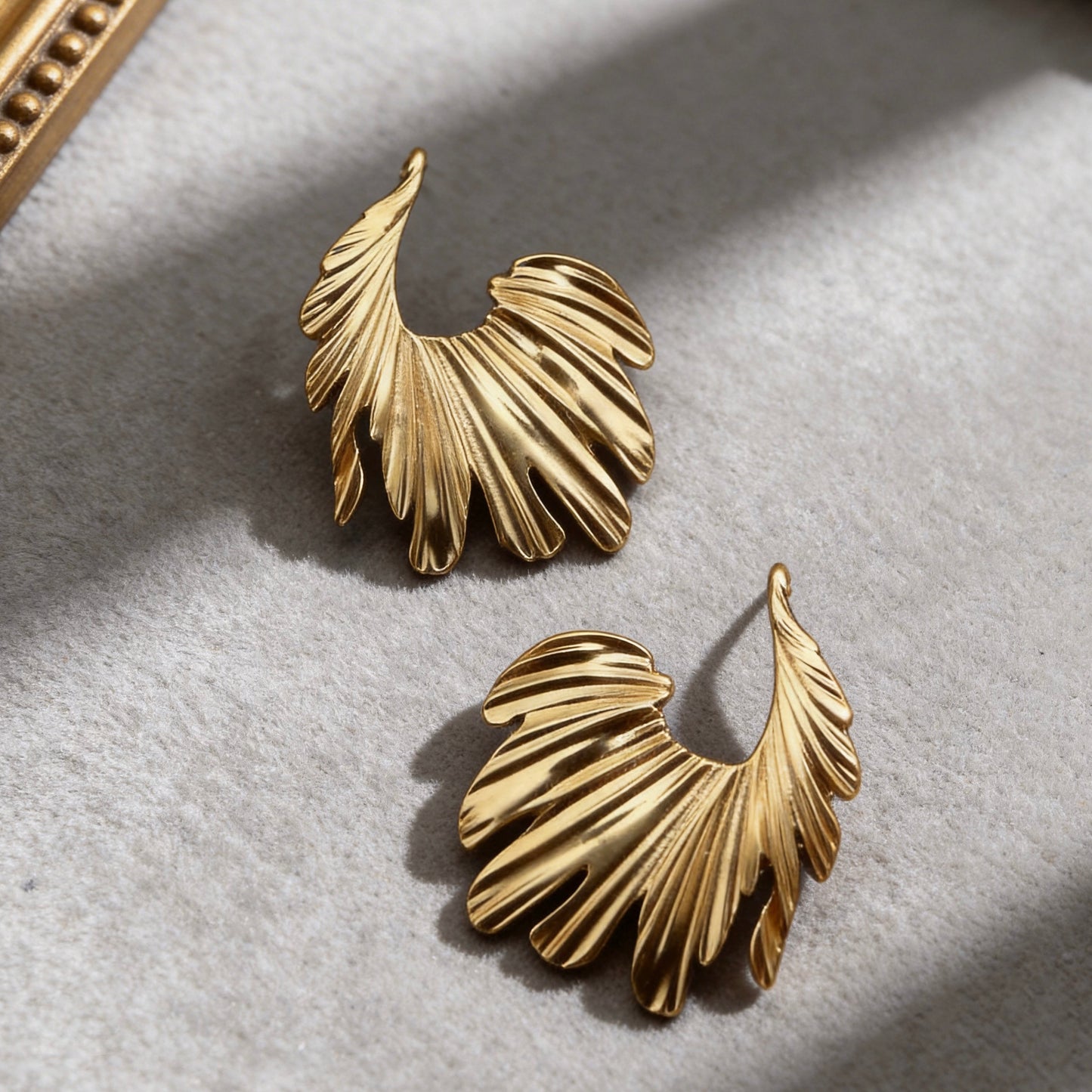 Golden Wing Statement Drop Earrings