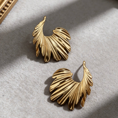 Golden Wing Statement Drop Earrings