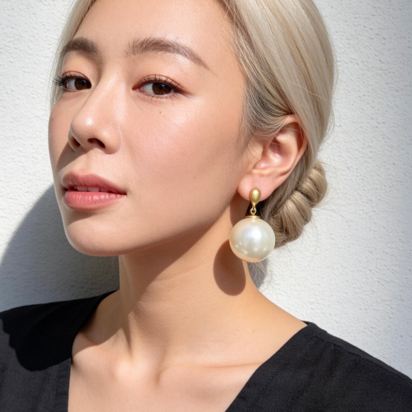 Oversized Pearl Drop Statement Earrings
