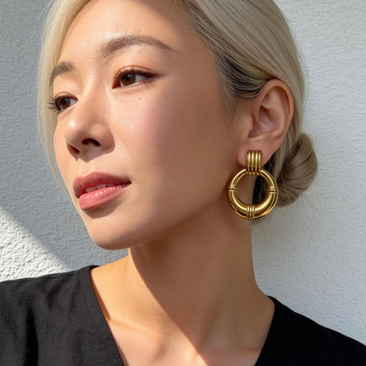 Gold Chunky Statement Earrings