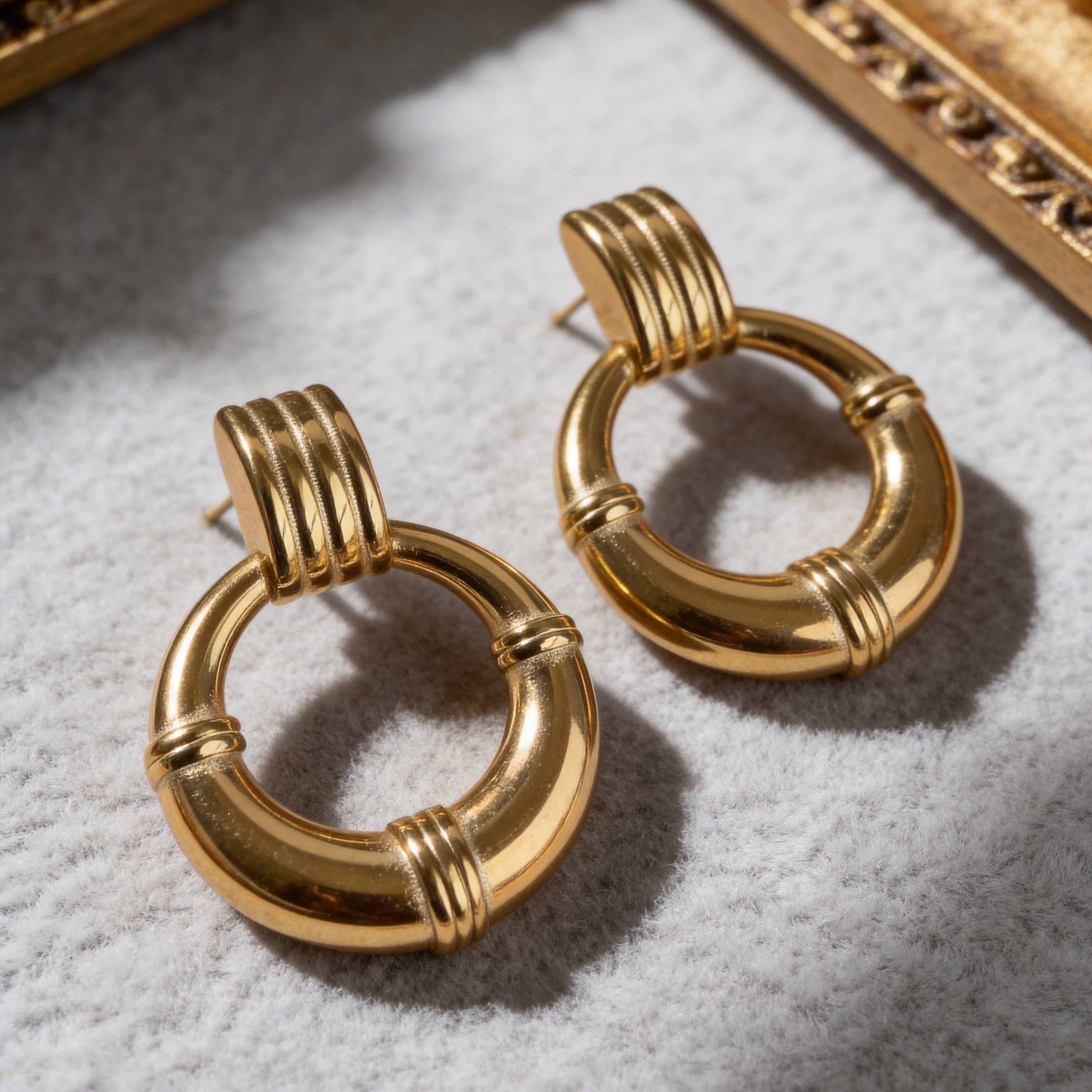 Gold Chunky Statement Earrings