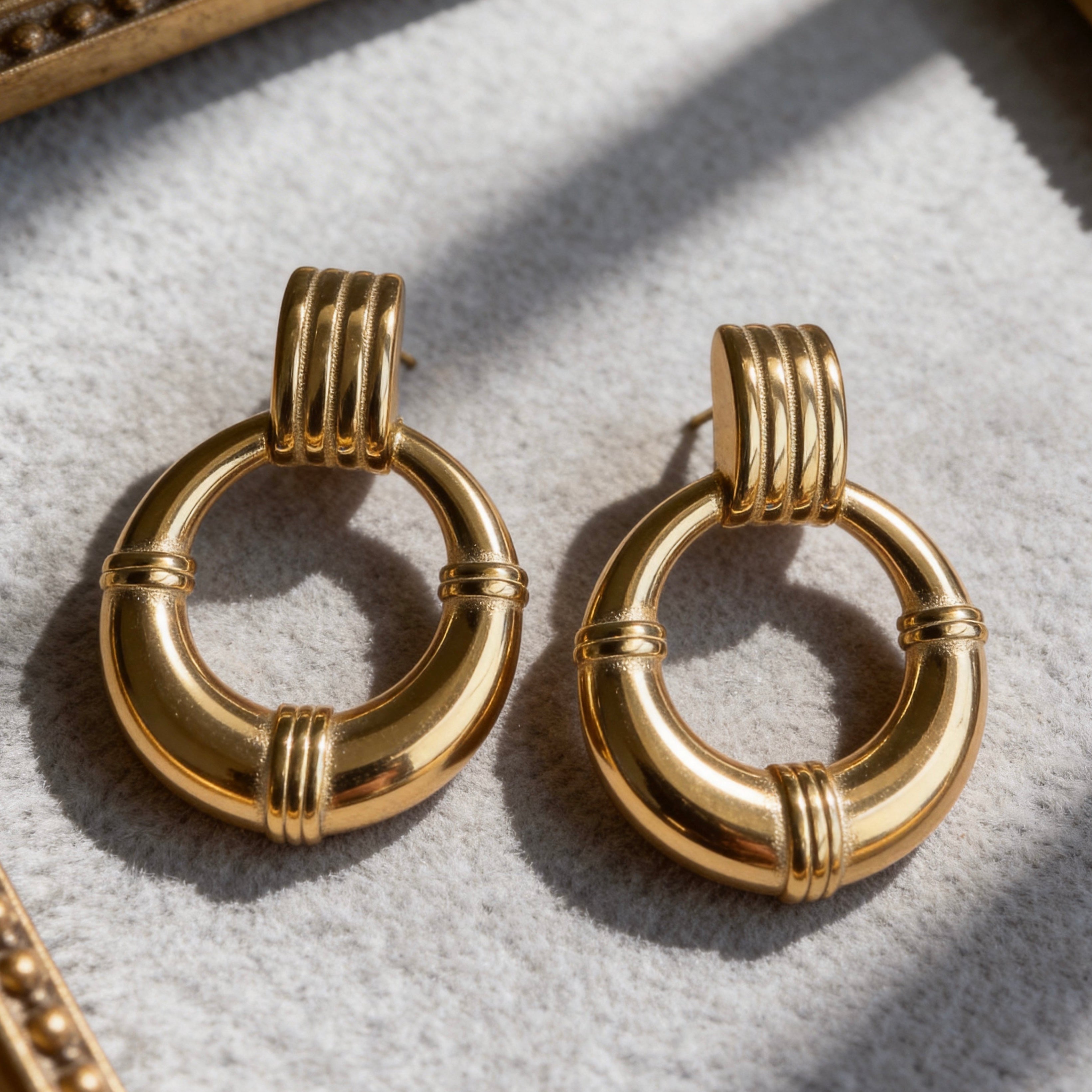 Gold Chunky Statement Earrings