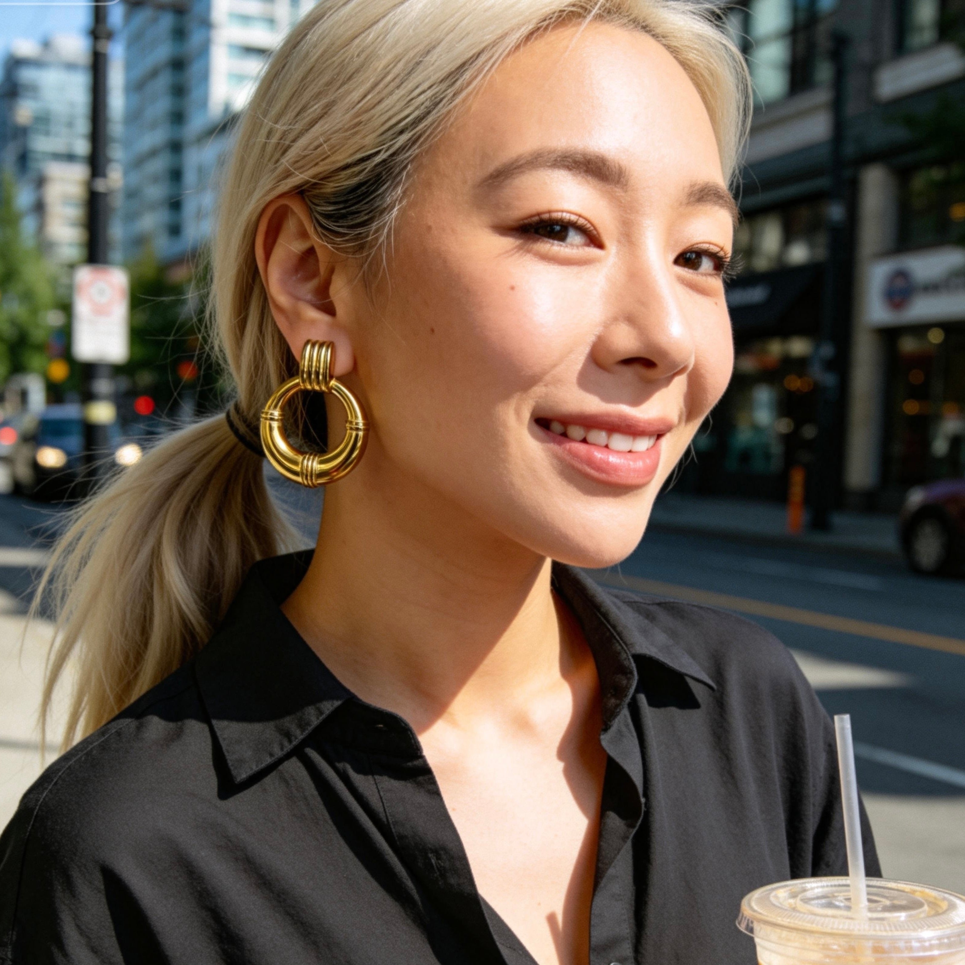 Gold Chunky Statement Earrings