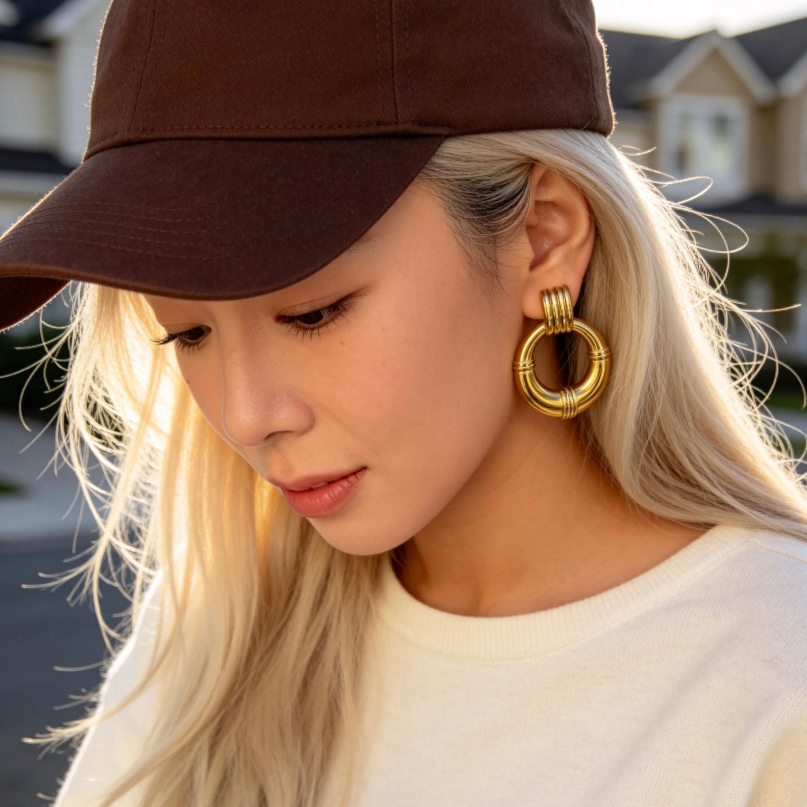 Gold Chunky Statement Earrings