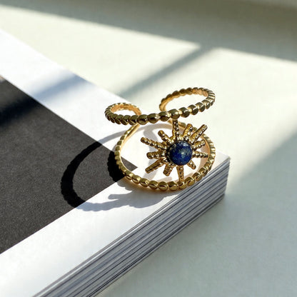 Vintage Celestial Lapis Open Ring