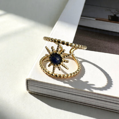 Vintage Celestial Lapis Open Ring