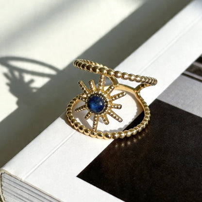 Vintage Celestial Lapis Open Ring