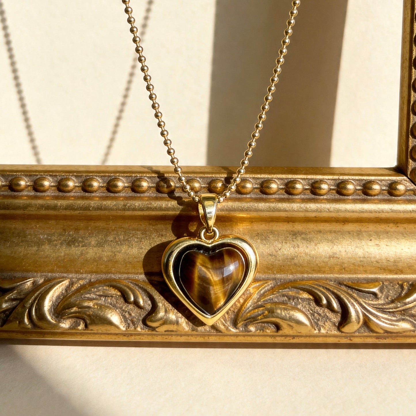 Tiger Eye Heart Pendant Necklace