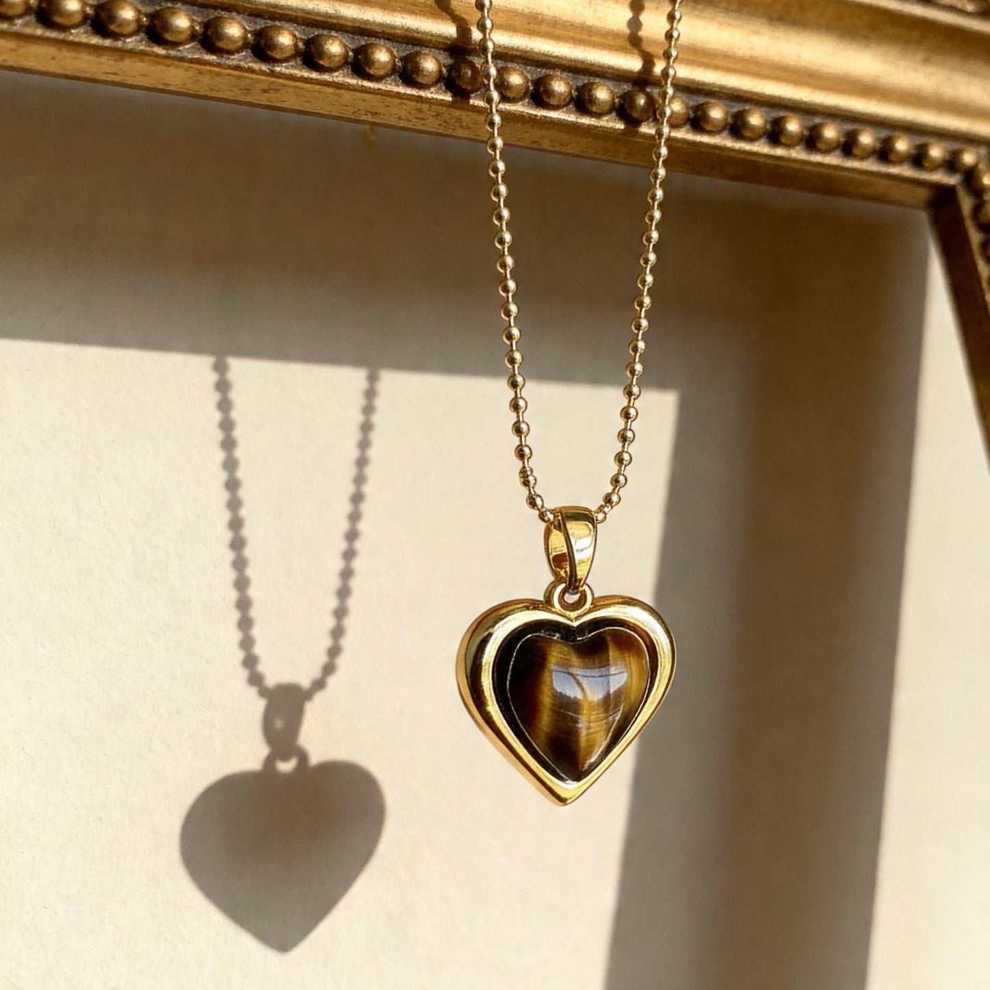 Tiger Eye Heart Pendant Necklace