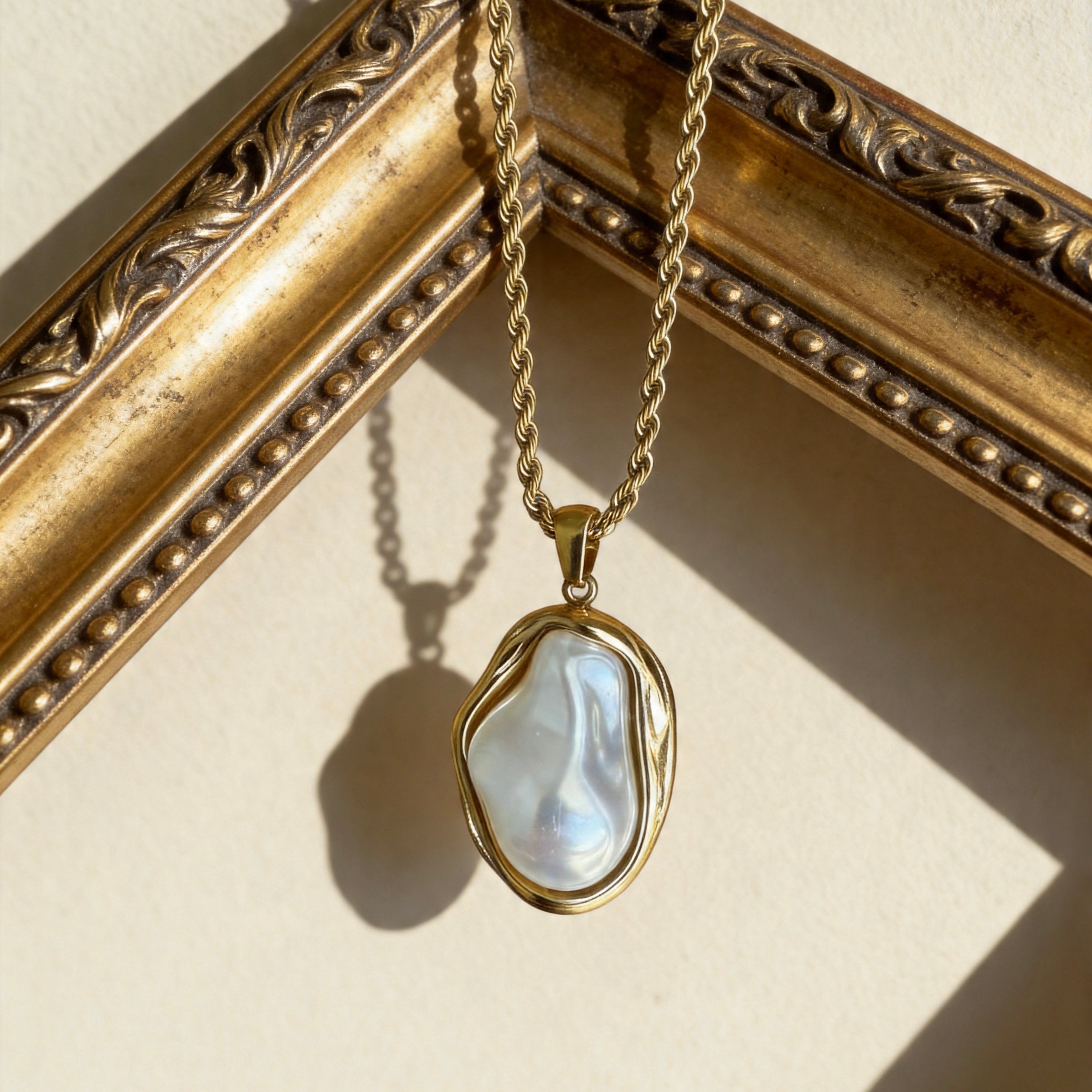 Baroque Pearl Gold Pendant Necklace