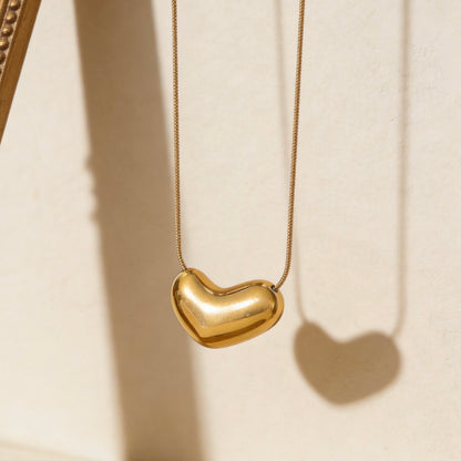 Organic Gold Bean Pendant Necklace
