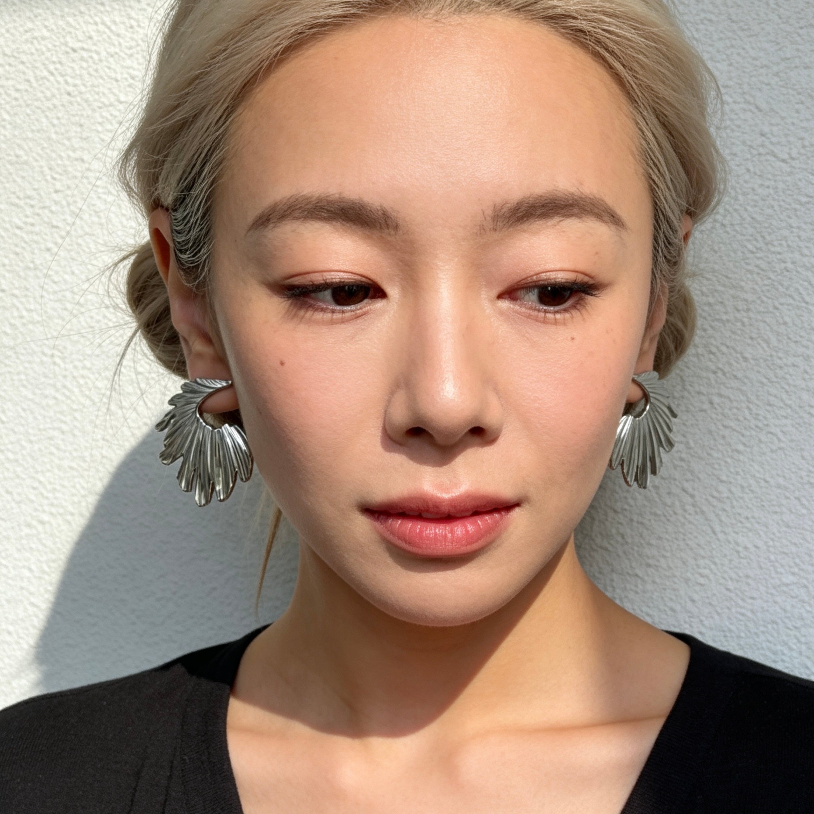 Sculptural Feather Statement Earrings