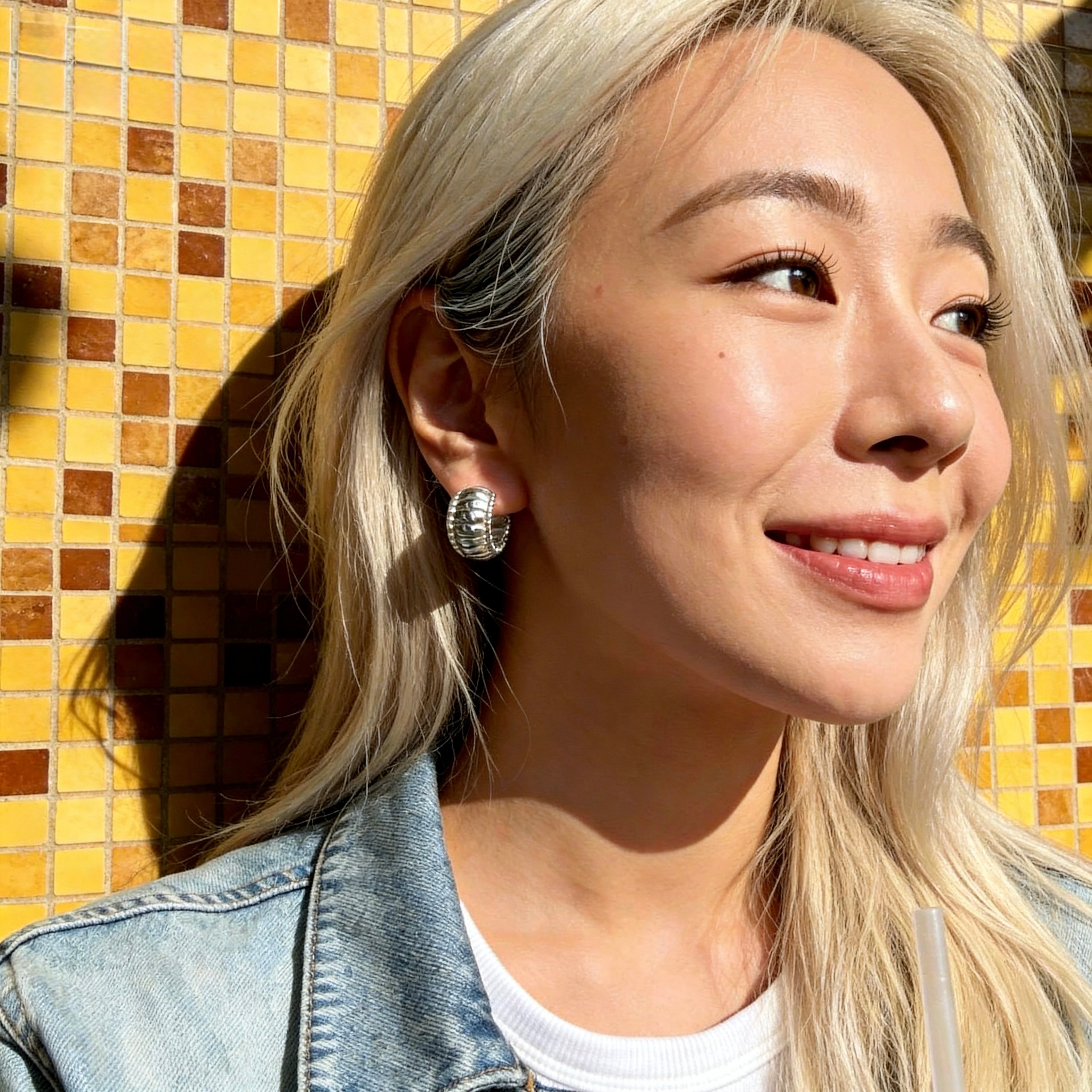 Sculptural Ribbed Hoop Earrings