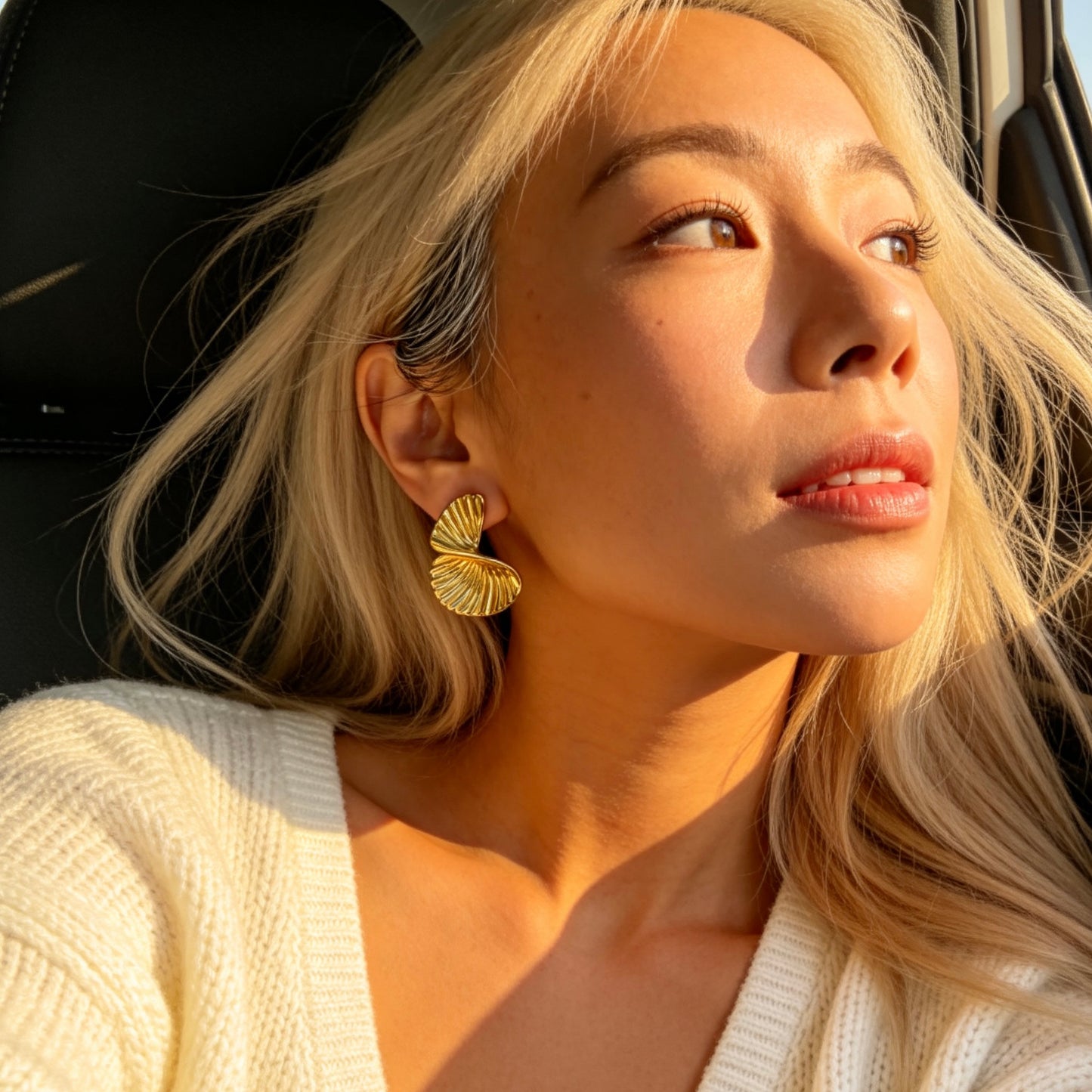 Twisted Shell Statement Earrings