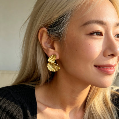 Twisted Shell Statement Earrings