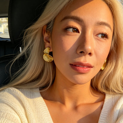 Twisted Shell Statement Earrings
