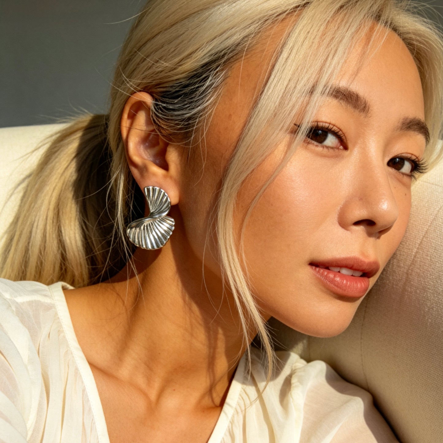 Twisted Shell Statement Earrings