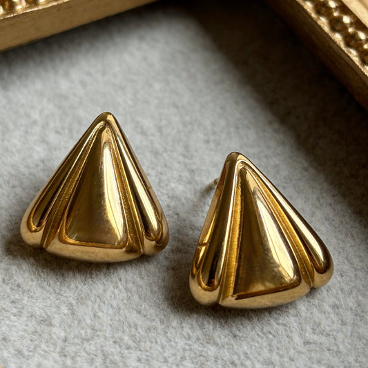 Geometric Dome Stud Earrings