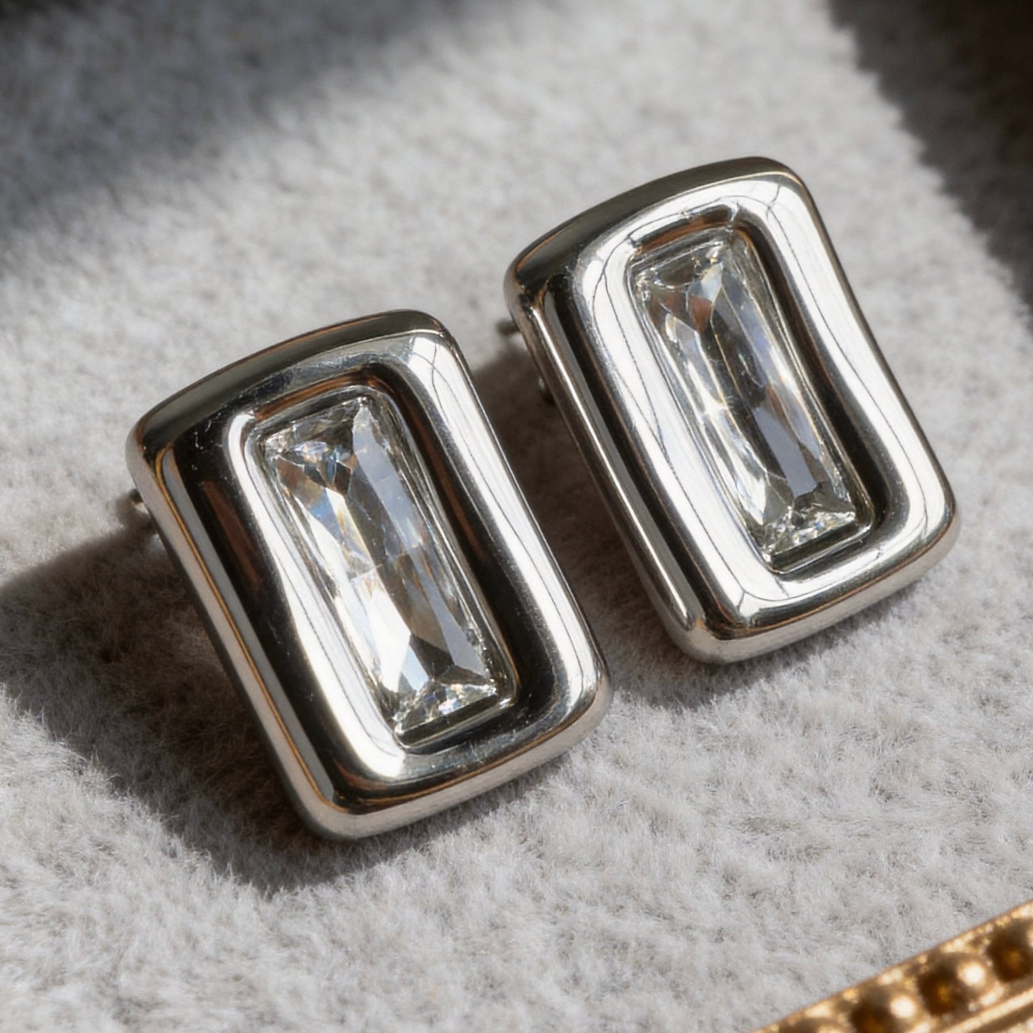 Baguette Crystal Stud Earrings