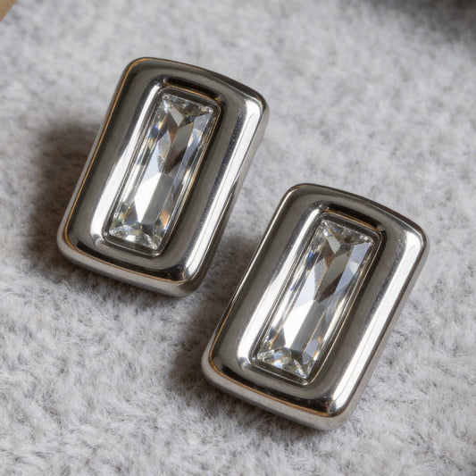 Baguette Crystal Stud Earrings