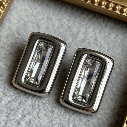 Baguette Crystal Stud Earrings