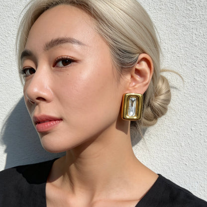 Baguette Crystal Stud Earrings