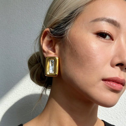 Baguette Crystal Stud Earrings