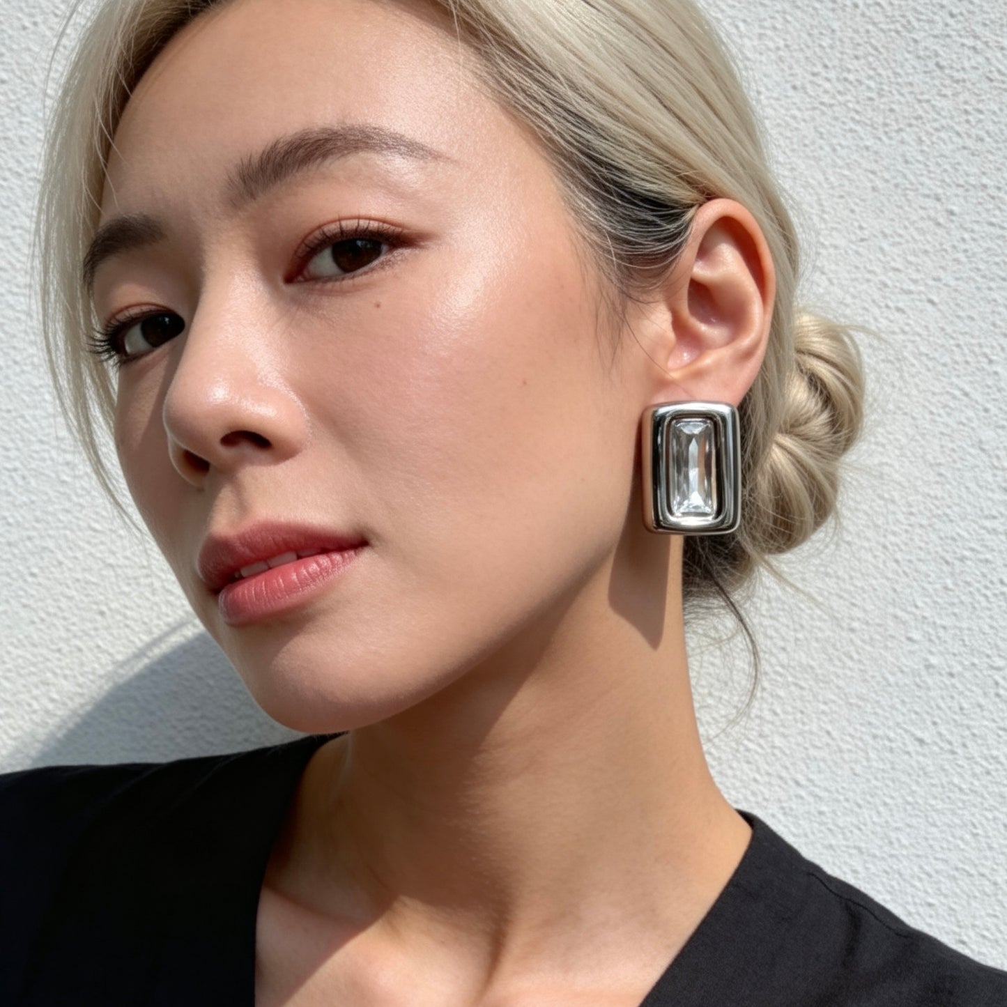 Baguette Crystal Stud Earrings